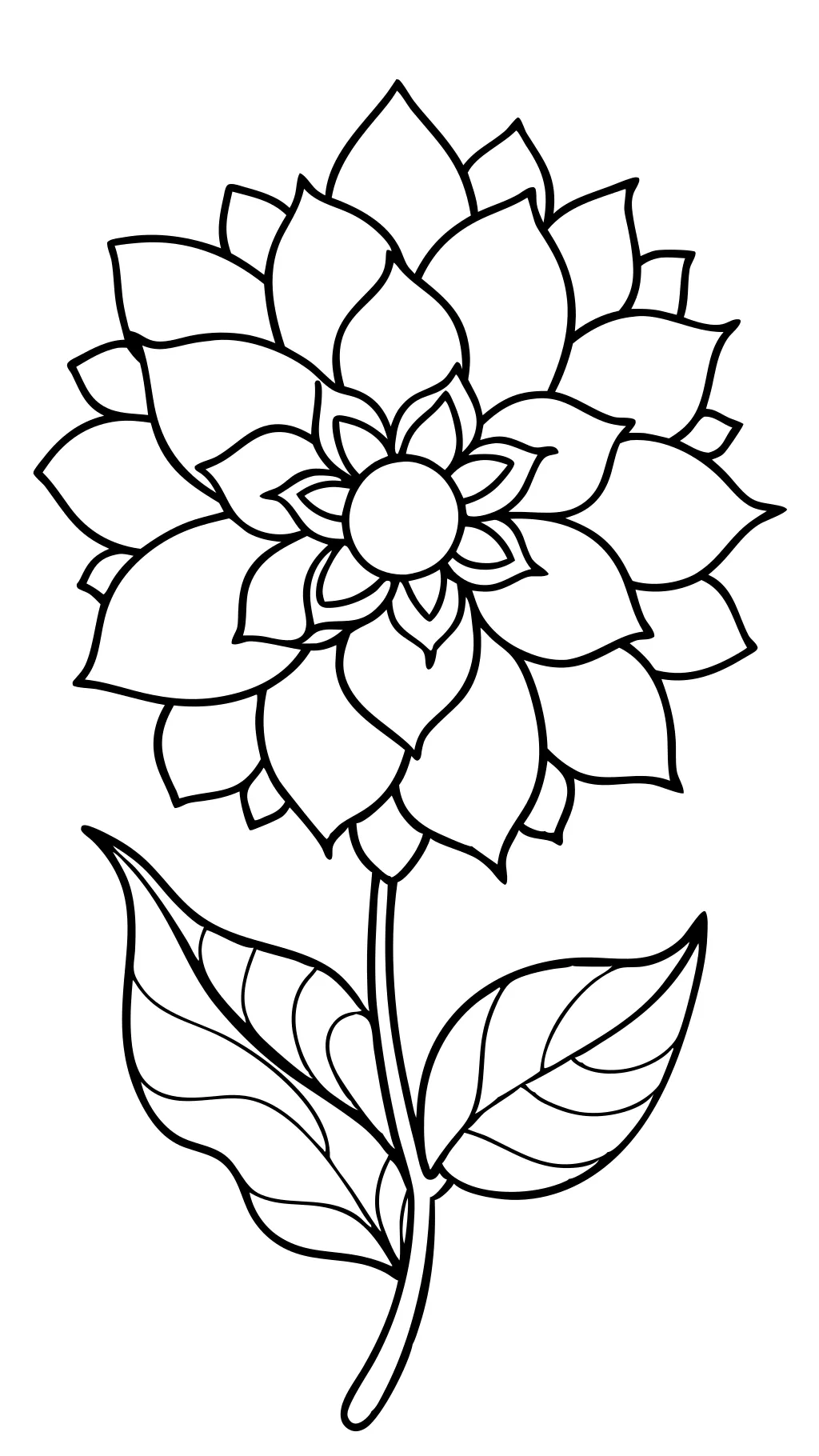 Página para colorear de una flor